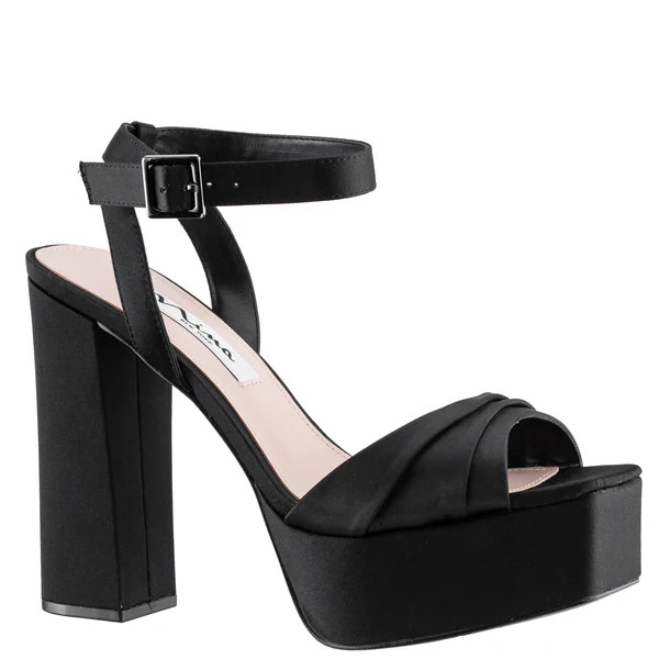 DORCAS-BLACK-LUSTER SATIN | Nina Shoes