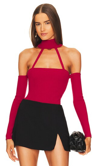 Araceli Knit Bodysuit in Berry | Revolve Clothing (Global)