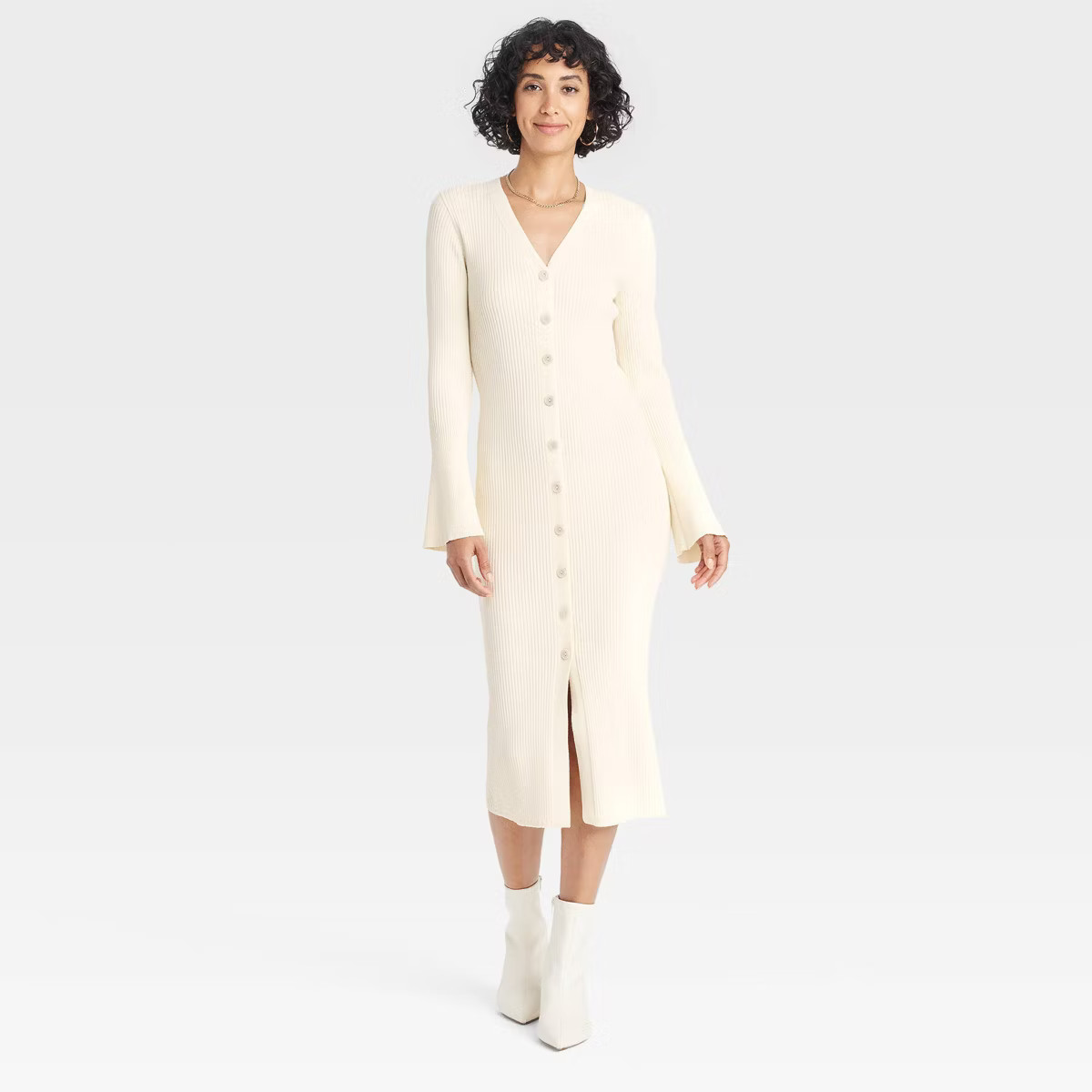 Women's Bell Long Sleeve Midi Sweater Dress - A New Day™ | Target