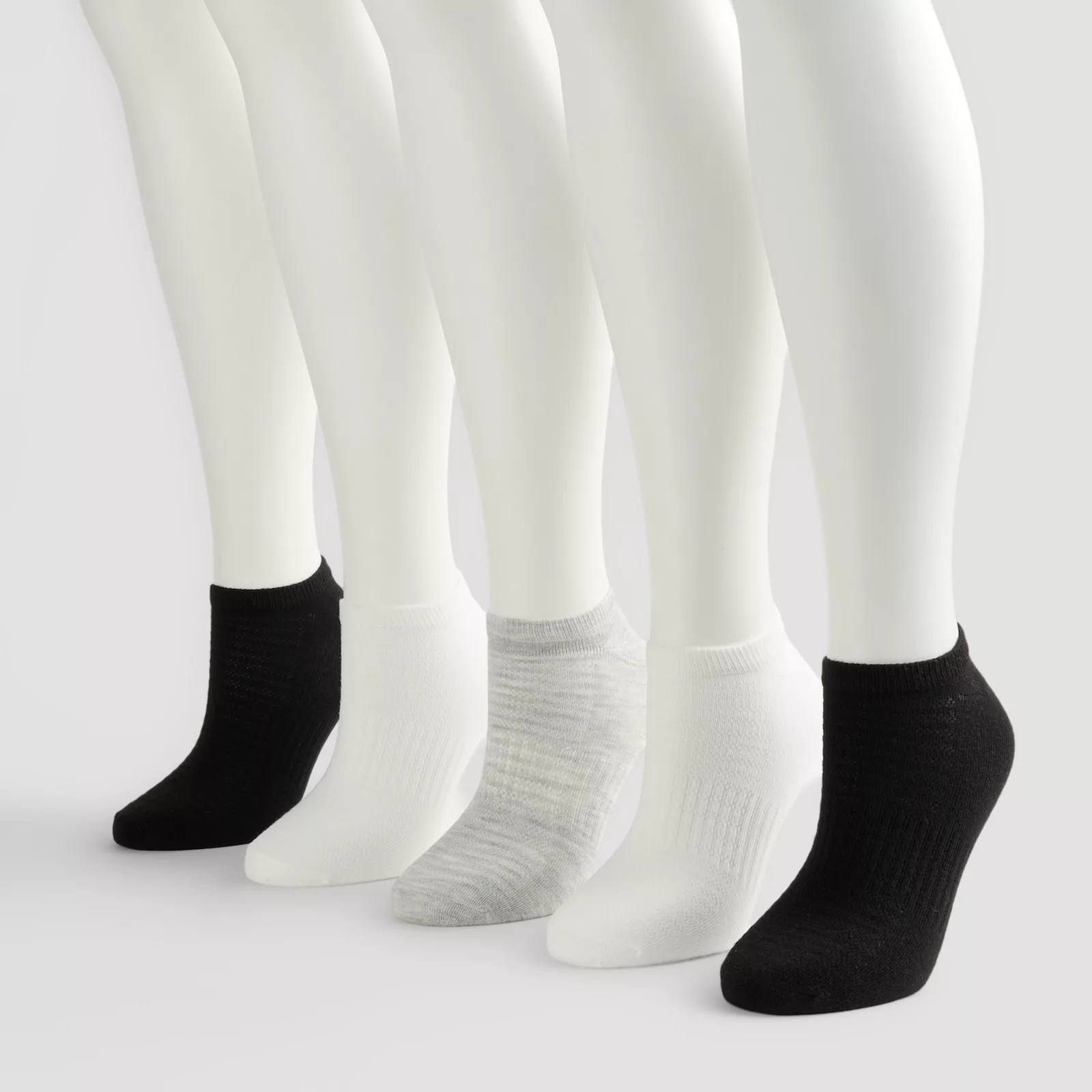 Women's FLX Athletic No Show Socks 5-Pack, Size: 9-11, Black White Gray | Kohl's
