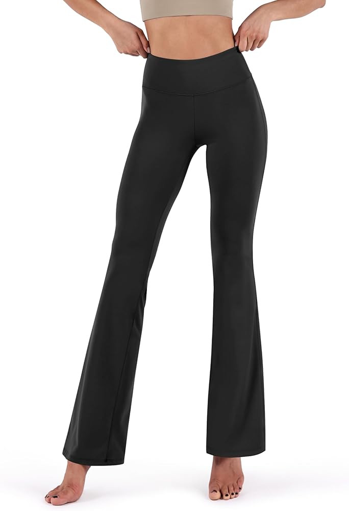 ODODOS Women's Bootcut Yoga Pants Tummy Control Non See Through Bootleg Gym Workout Pants | Amazon (US)