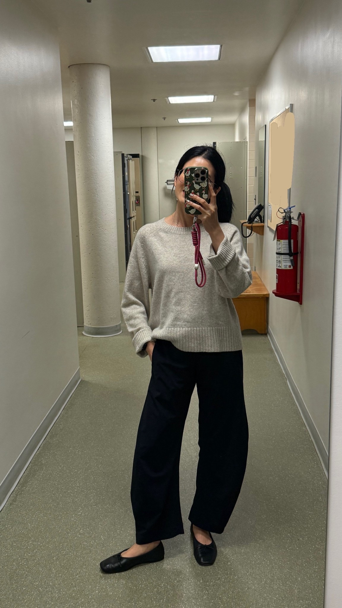 Office wear. 
Sweater: I took my regular size but can probably size down. In a xs. 
Pants: in a regular size 4!
Flats: old. Linked new ones  