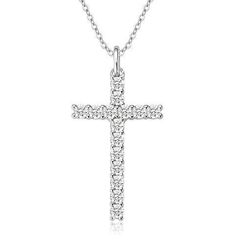 MomentWish Cross Necklace for Women, Christian Gifts for Her, Moissanite Cross Pendant, 925 Sterl... | Amazon (US)