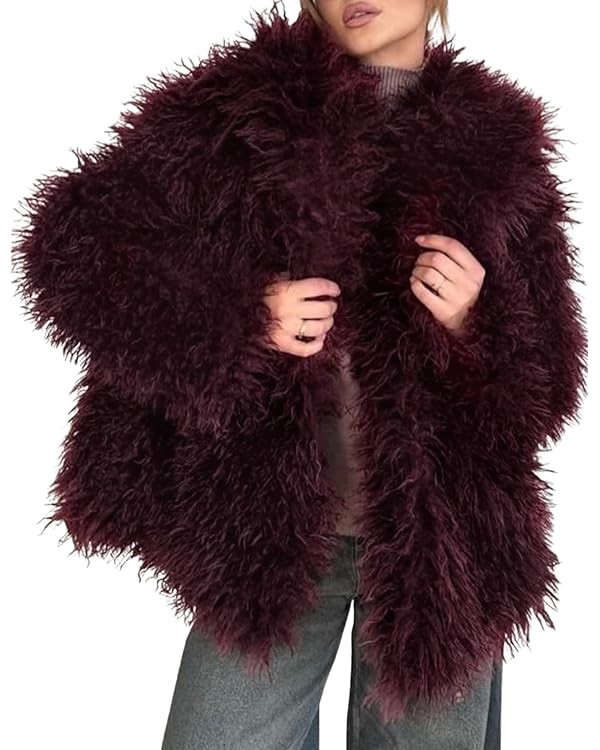 Yimoon Womens Faux Fur Coat Winter Fluffy Faux Fur Jacket Long Sleeve Lapel Collar Furry Shaggy P... | Amazon (US)