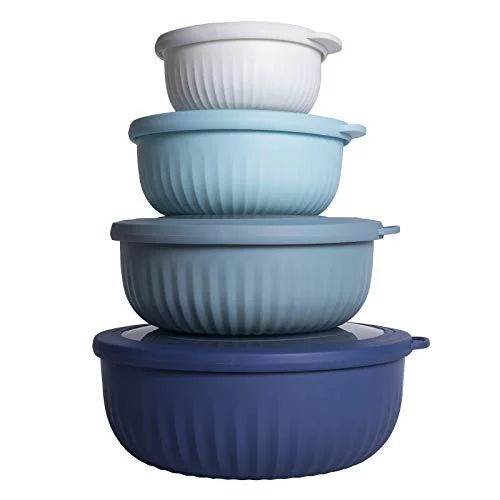 Cook with Color Mixing Bowls - 4 Bowls and 4 Lids (Blue Ombre) - Walmart.com | Walmart (US)