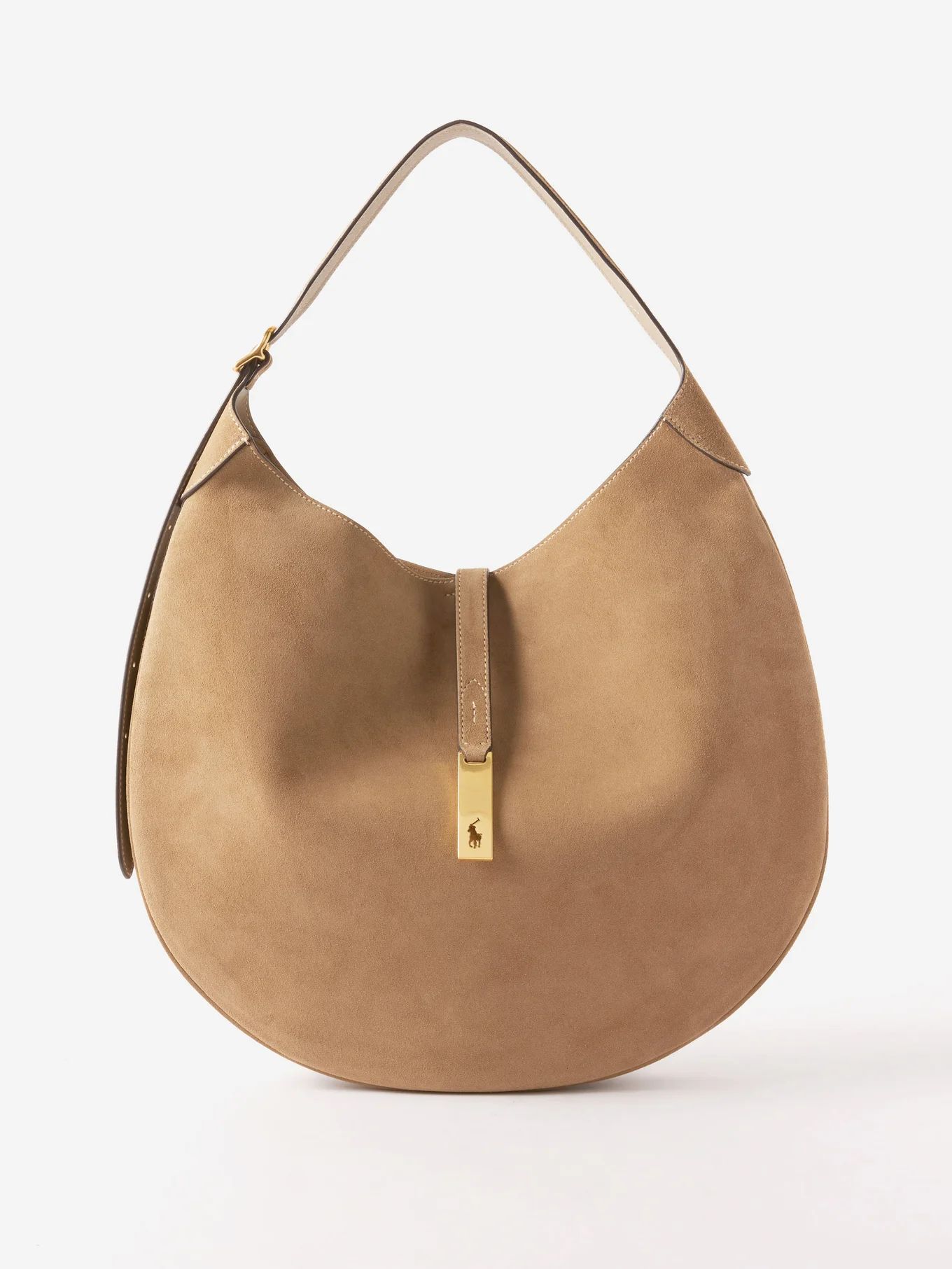 Polo ID medium suede shoulder bag | Matches (US)