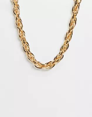 Monki Oaklynn rope twist chain necklace in gold | ASOS (Global)
