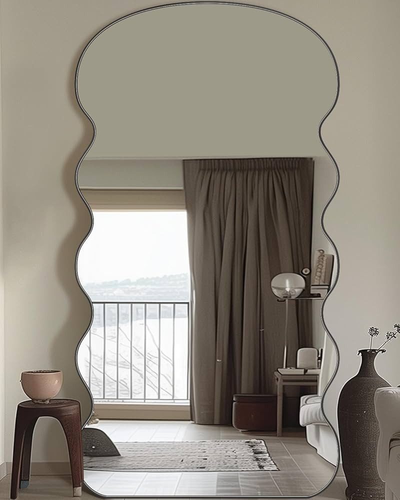 Antok Full Length Mirror, 76"x34" Wavy Mirror Full Length with Stand for Bedroom, Living Room Clo... | Amazon (US)