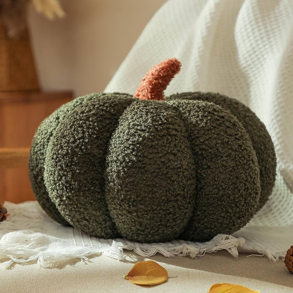 YRXRUS Pumpkin Pillows, Halloween Pumpkin Throw Pillows, Green Shaped Pillow for Fall Room Decor ... | Amazon (US)