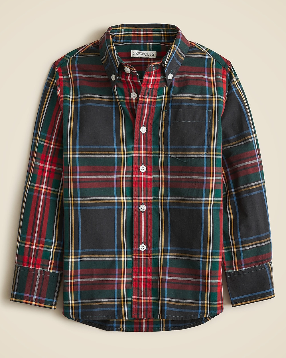 Kids'' long-sleeve stretch poplin button-down in Stewart tartan | J. Crew US