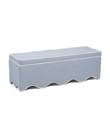 54.5X18 Scalloped Storage Bench, Polyester | TJ Maxx