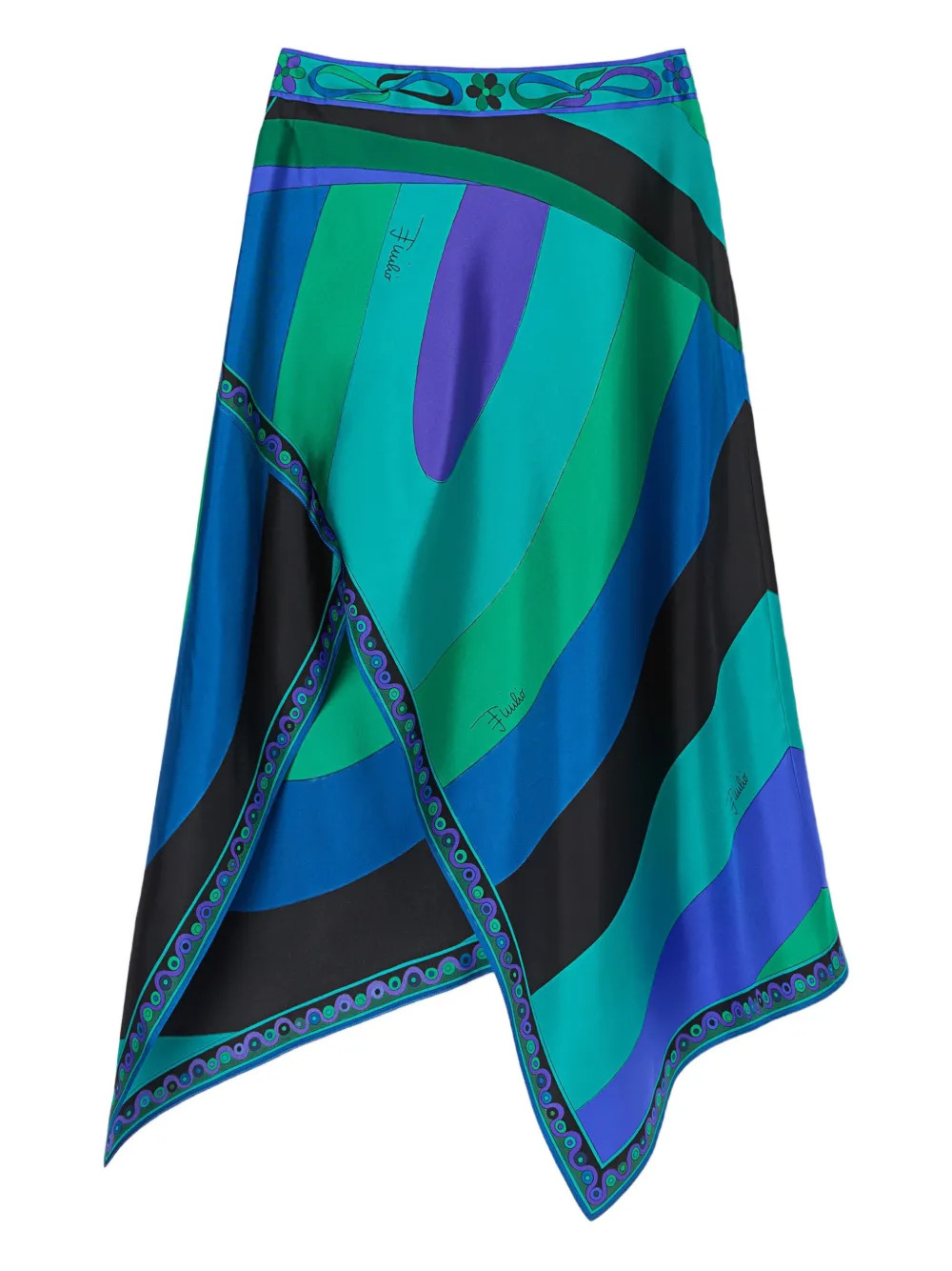 PUCCI Iride-print Asymmetric Skirt | Green | FARFETCH BR | Farfetch (BR)