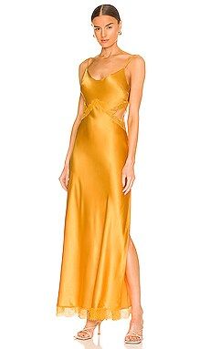DANNIJO Lace Cut Out Slip Dress in Mango from Revolve.com | Revolve Clothing (Global)