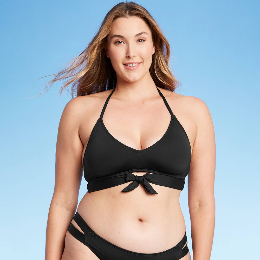 Woen's Tie-Front Halter Bralette Bikini Top - Kona Sol™ | Target