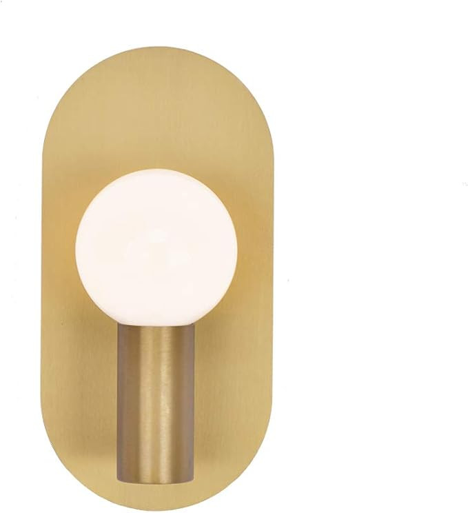 YEEZEMA Modern Wall Sconces, Mid-Century Stylish Gold Brushed Stainless Steel Wall Lamp, Unique O... | Amazon (US)