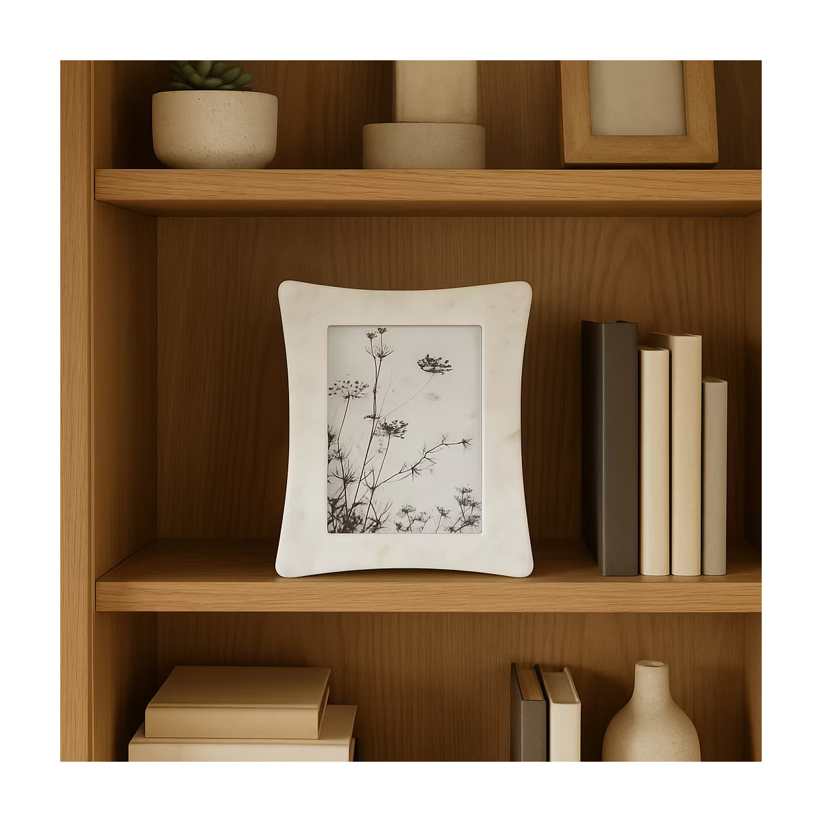 Curved Marble Picture Frame - Modern Photo Frame for Tabletop Centerpiece, Entryway - Home Decor ... | Target