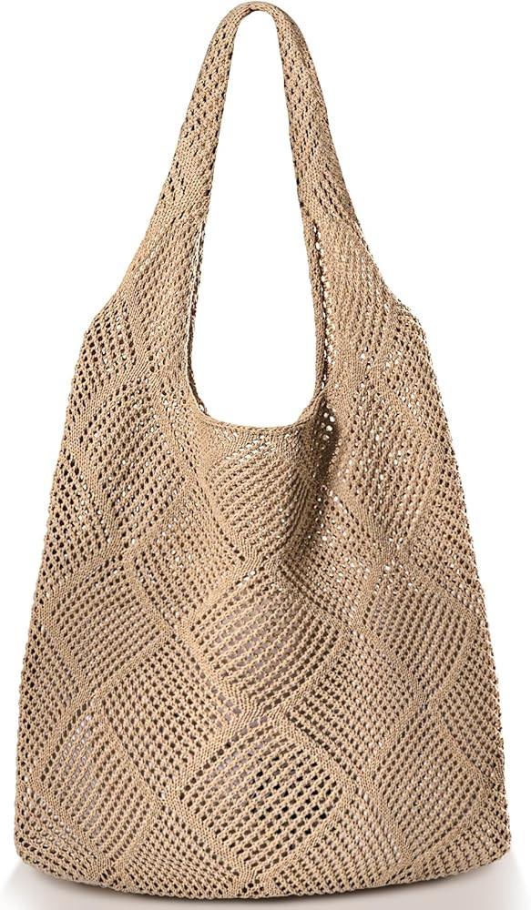 Straw Beach Bags for Women - Summer Woven Tote Bag Shoulder Handbags, Large Beach Bag for Women f... | Amazon (US)