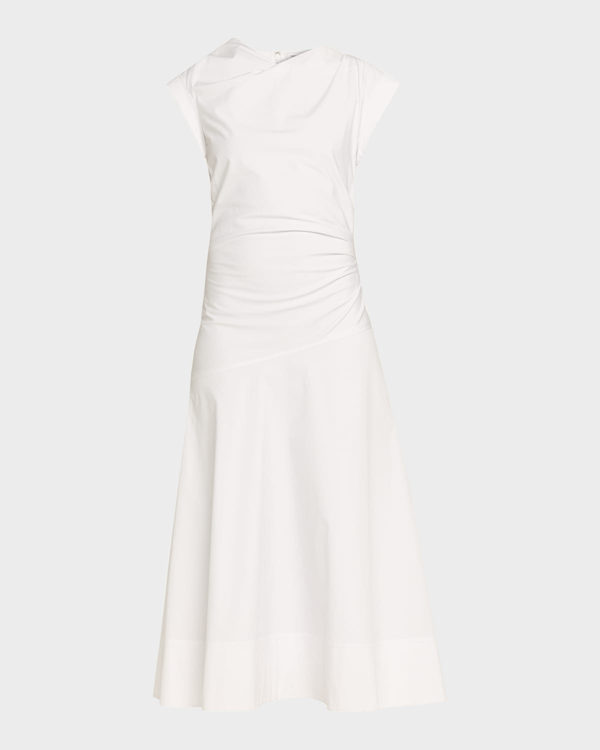 Lisette Drop-Waist Stretch Cotton Midi Dress | Neiman Marcus