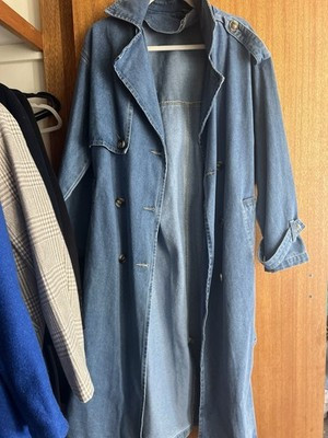womens Denim trench coat Size M | eBay AU
