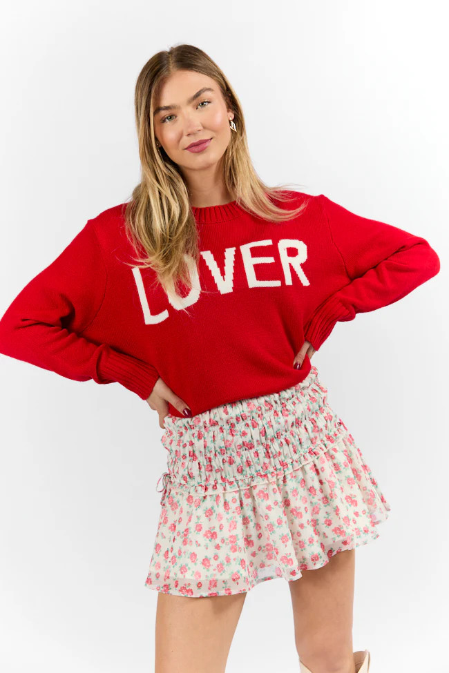 Lover Oversized Red Sweater FINAL SALE | Pink Lily