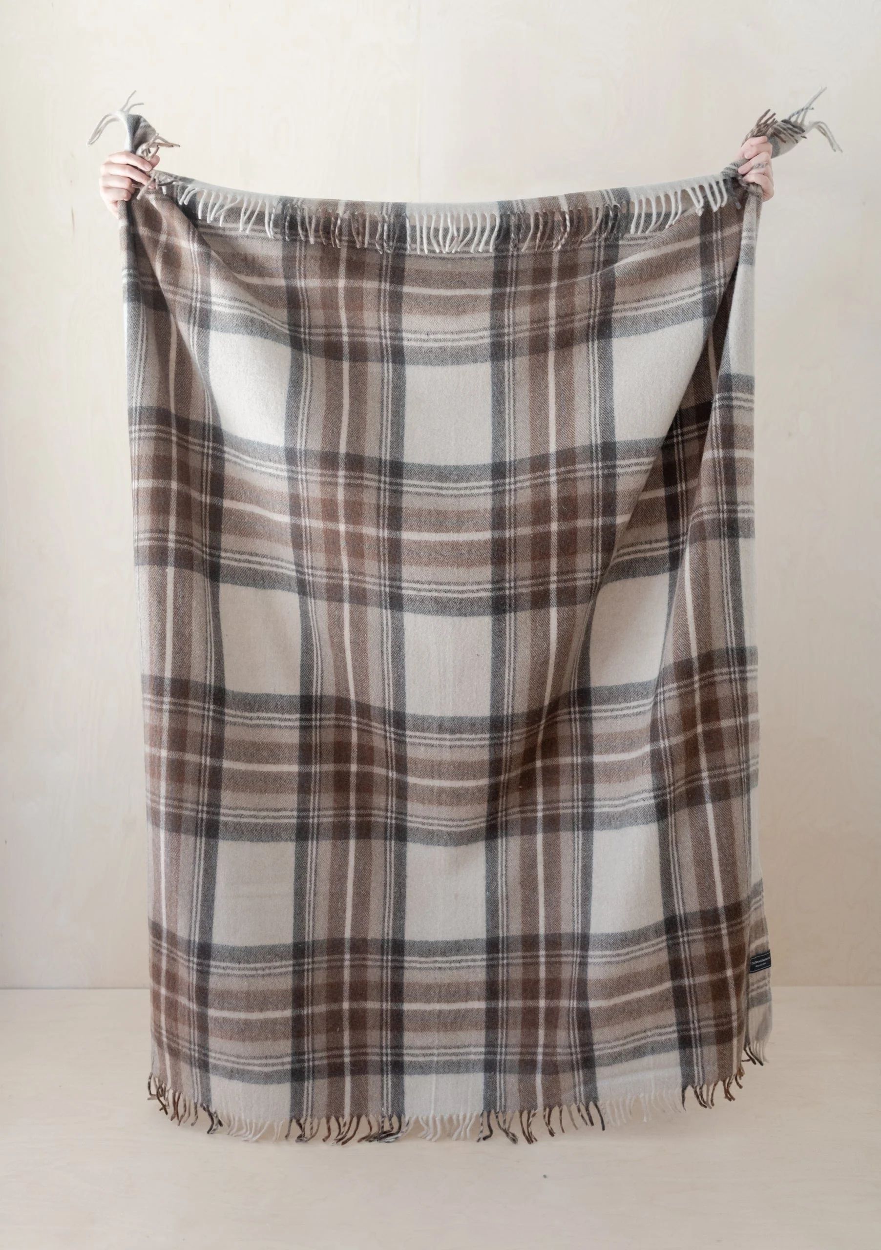 Recycled Wool Blanket in Stewart Natural Dress Tartan | The Tartan Blanket Co.