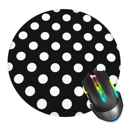 Polka Dot Mouse Pad, Black White Mouse Pads for Desk, Stitched Edge Mousepad with Non-Slip Rubber Base, Gaming Mouse Mat for Computer Laptop Home Office | Amazon (US)