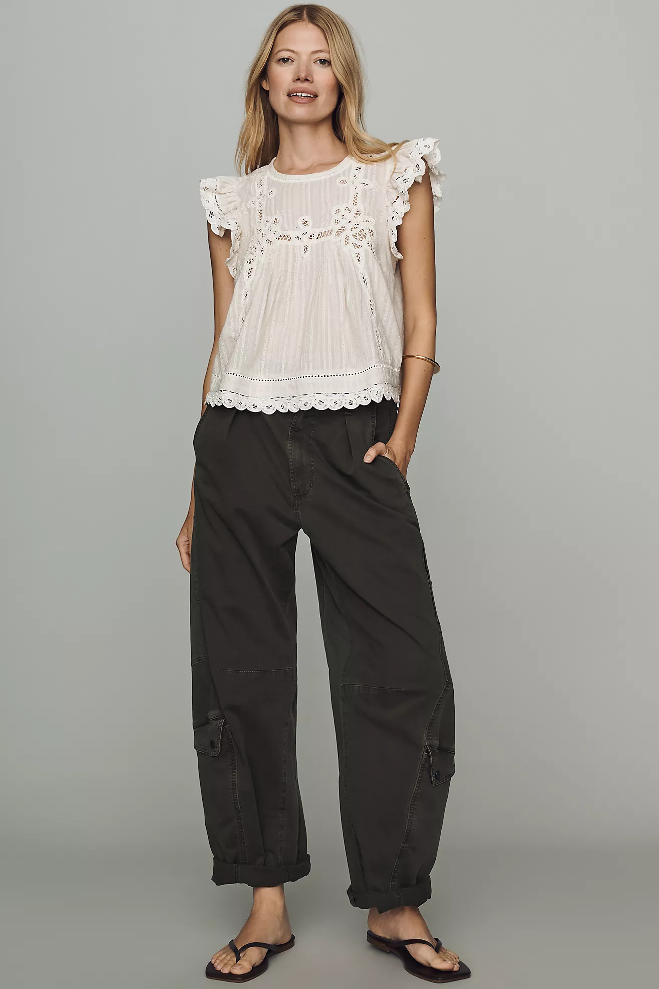 By Anthropologie Lace Flutter Top | Anthropologie (US)