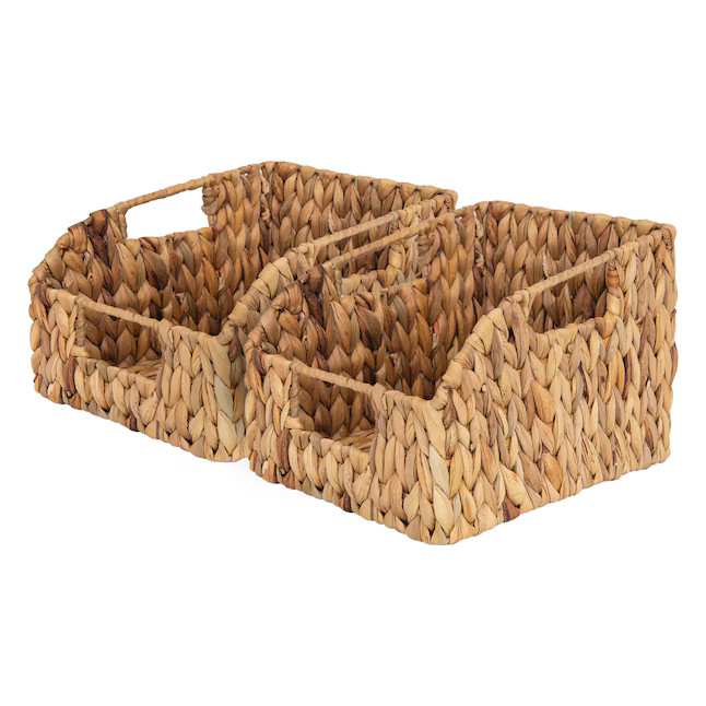 we think storage 2-Pack (10.04-in W x 7.48-in H x 8.66-in D) Natural Water Hyacinth Basket | Lowe's