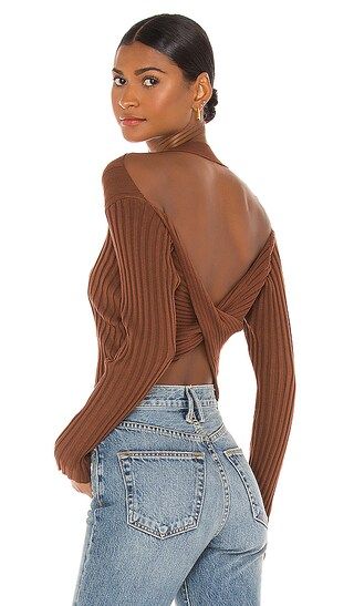 Lacie Twist Back Top in Chocolate Brown | Revolve Clothing (Global)