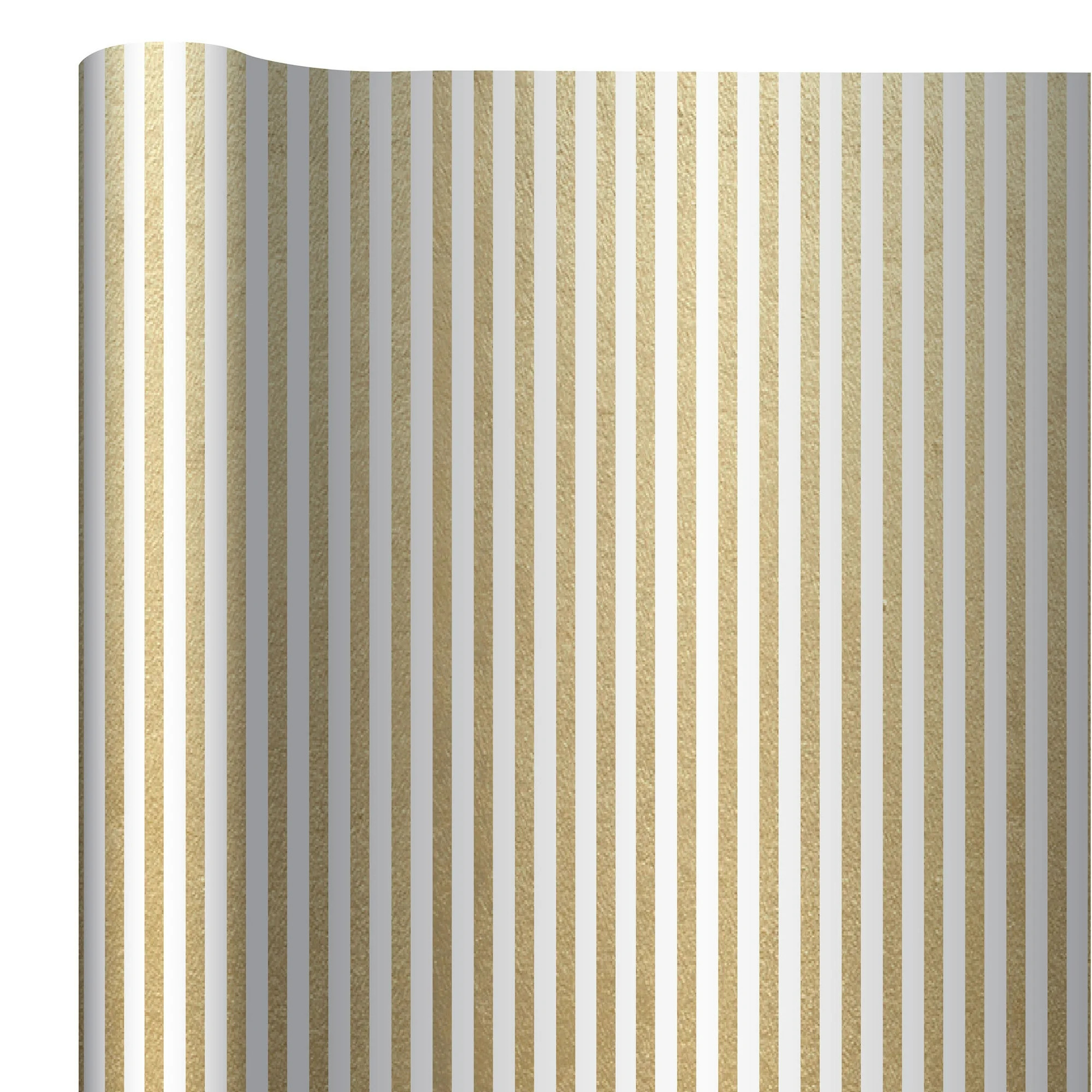 Gold and White Stripe Premium Heavyweight Christmas Wrapping Paper, 25 sq ft, by My Texas House | Walmart (US)