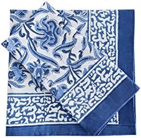 ATOSII 'Midnight Bloom' Home Linen 100% Cotton Cloth Napkins - 20 x 20 inch (Blue) - Oversized Di... | Amazon (US)