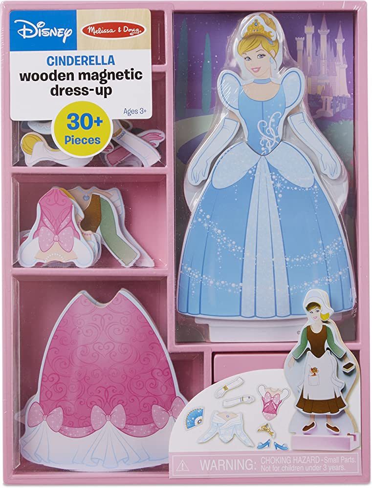 Melissa & Doug Disney Cinderella Magnetic Dress-Up Wooden Doll Pretend Play Set (30+ pcs) - Cinde... | Amazon (US)