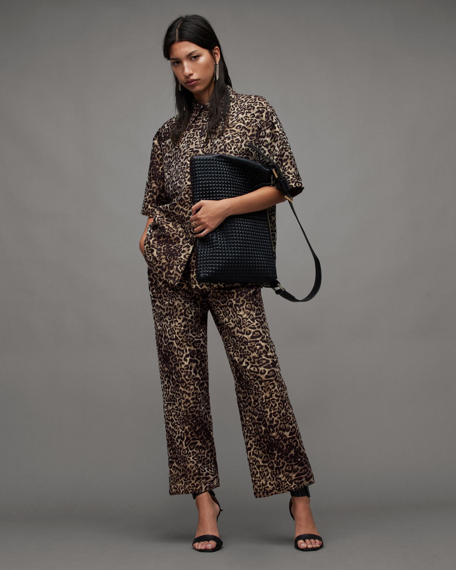 Jemi Leopard Print Relaxed Fit Trousers LEOPARD GOLD | ALLSAINTS | AllSaints UK