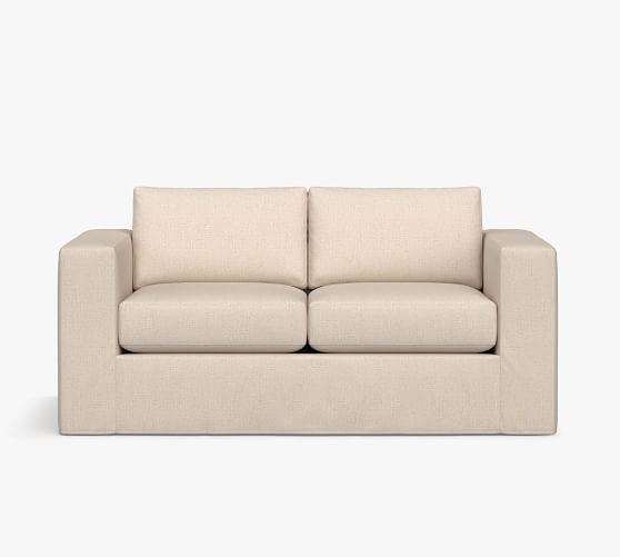 Carmel Square Wide Arm Slipcovered Sofa | Pottery Barn (US)