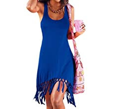 pinziko Women's Summer Beach Dress Bikini Cover Up Casual Vacation Short Dresses | Amazon (US)