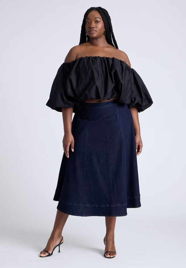 Denim A Line Skirt | Eloquii