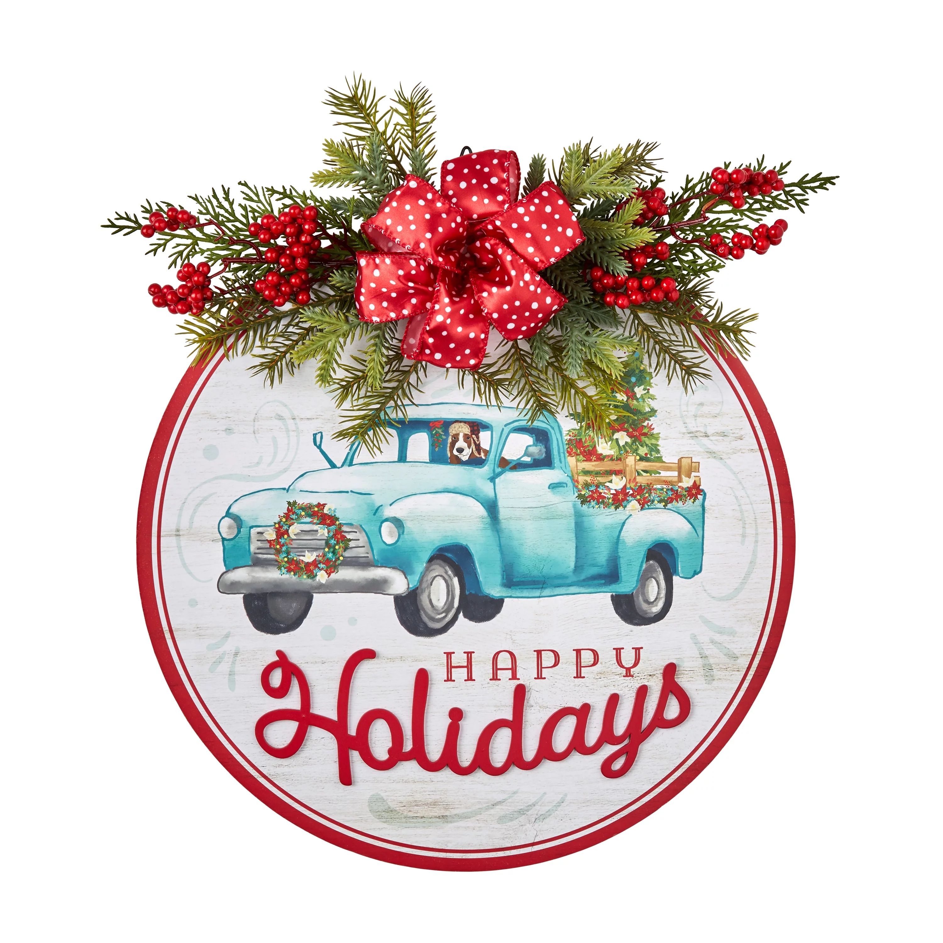 The Pioneer Woman Round Hanging Sign, Happy Holidays | Walmart (US)
