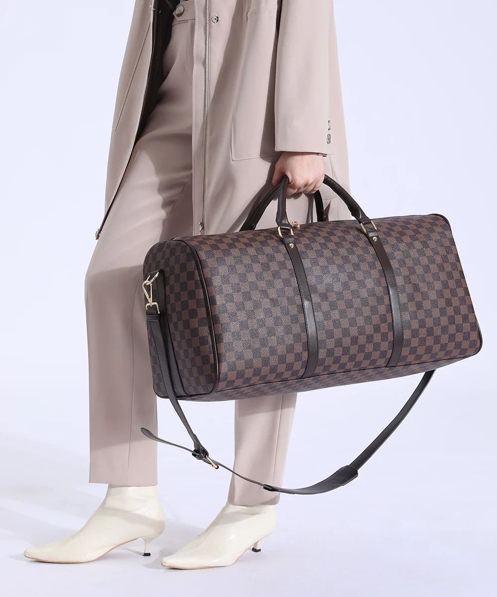 TWENTY FOUR 21" Checkered Bag Travel Duffel Bag Weekend Overnight Luggage Shoulder Bag For Men Wo... | Walmart (US)