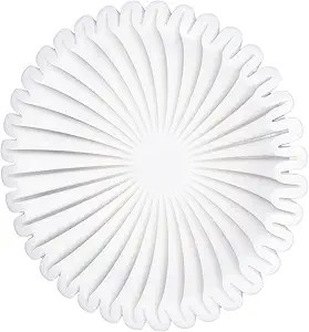 Round Resin Serving Tray, Decorative Coffee Table Tray, 10.2in White Pleated Petal Shaped Plate f... | Amazon (US)
