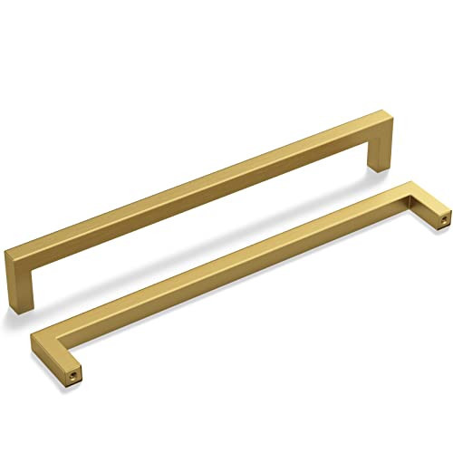 Haliwu 15 Pack Gold Cabinet Pulls 10 inch，Brushed Gold Handles for Cabinet Brushed Brass Cabinet Pulls Handles for Kitchen Cabinets Gold | Amazon (US)