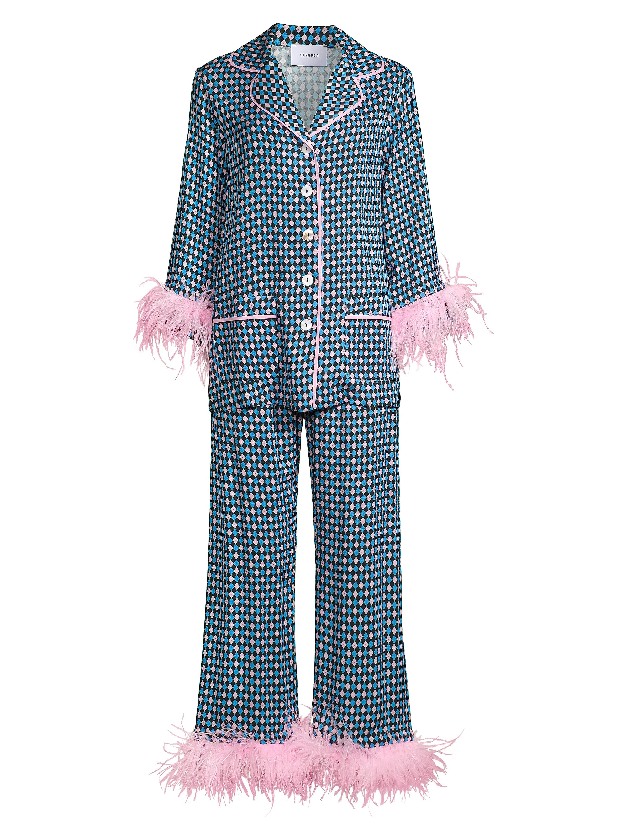 Party Feather-Embellished Pajama Set | Saks Fifth Avenue