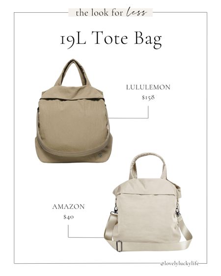 the look for less - 19L tote bag - Lululemon On My Level Bag - Amazon ODODOS 19L Tote Bag

#LTKSeasonal #LTKfindsunder50 #LTKitbag