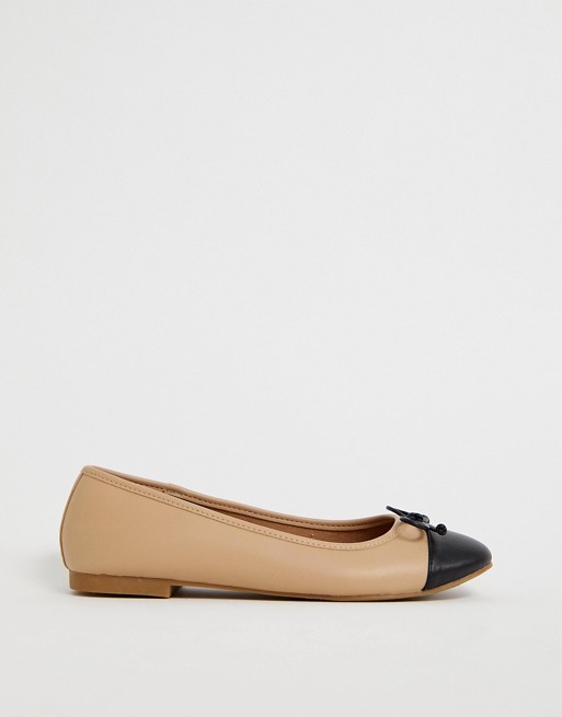 ASOS DESIGN Larva toe cap ballet flats | ASOS US