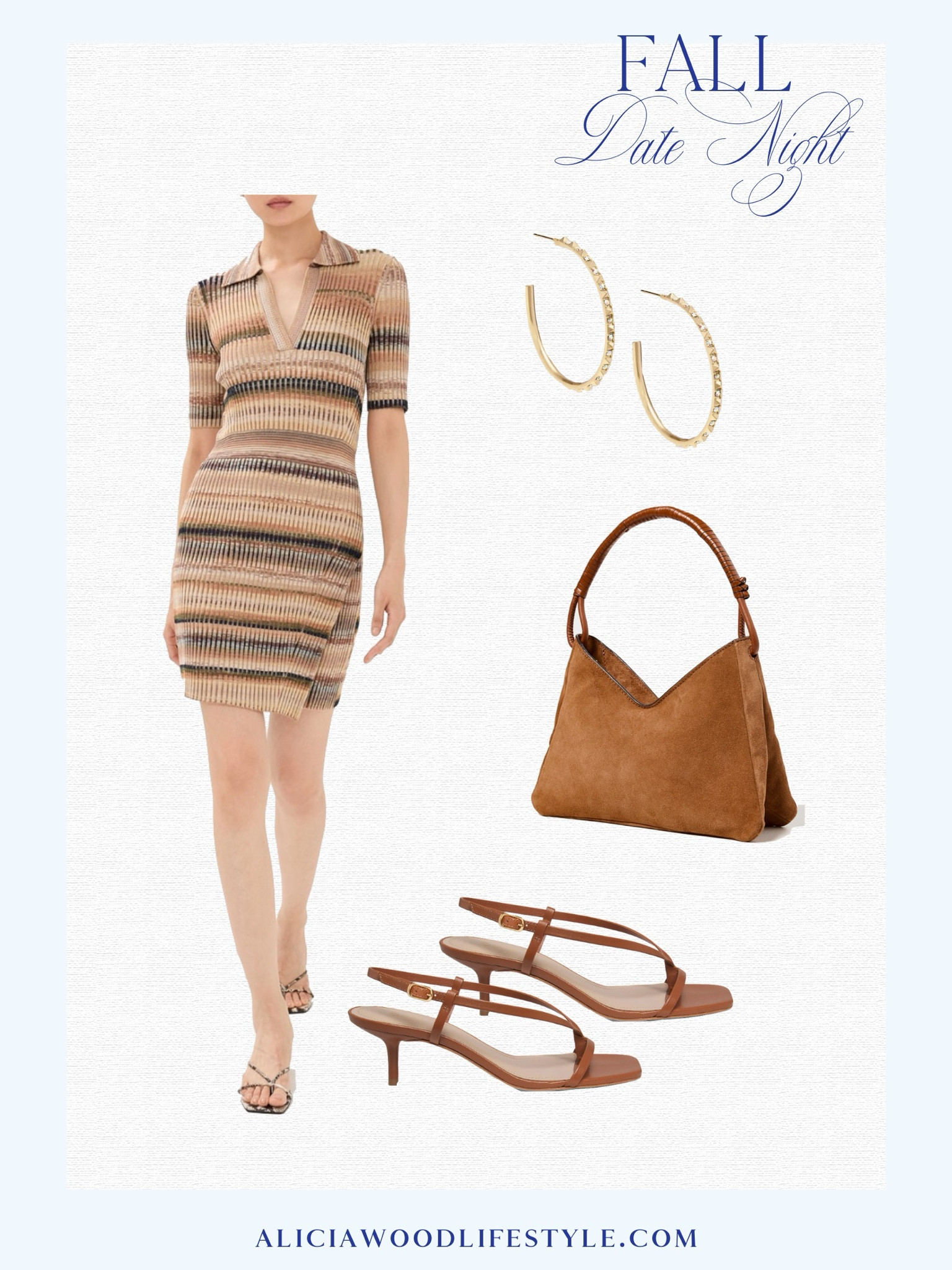Fall Date Night Inspiration 

Striped knit dress 
Tan strappy kitten heel sandals 
Suede handbag
Gold hoop earrings 


#LTKOver40 #LTKStyleTip #LTKSeasonal