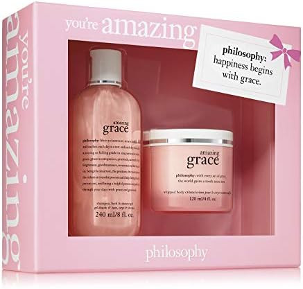 Amazon.com: philosophy you're amazing gift set - 2 piece set amazing grace 8oz shampoo, bath & sh... | Amazon (US)