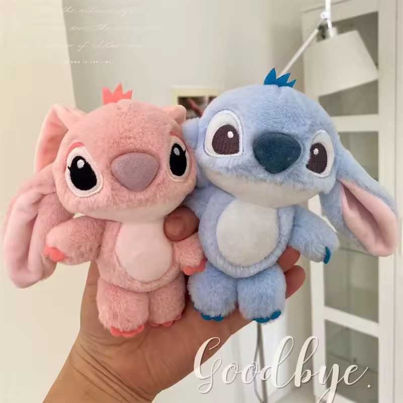 Disney Lovely Stitch Doll Bag Pendant Stuffed Cartoon Anime Lilo & Stitch Angel Plushies Keychain... | AliExpress (US)