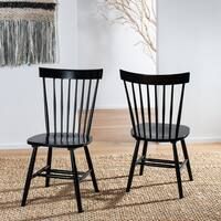 SAFAVIEH Country Classic Dining Country Lifestyle Spindle Back Black Dining Chairs (Set of 2) - 2... | Bed Bath & Beyond