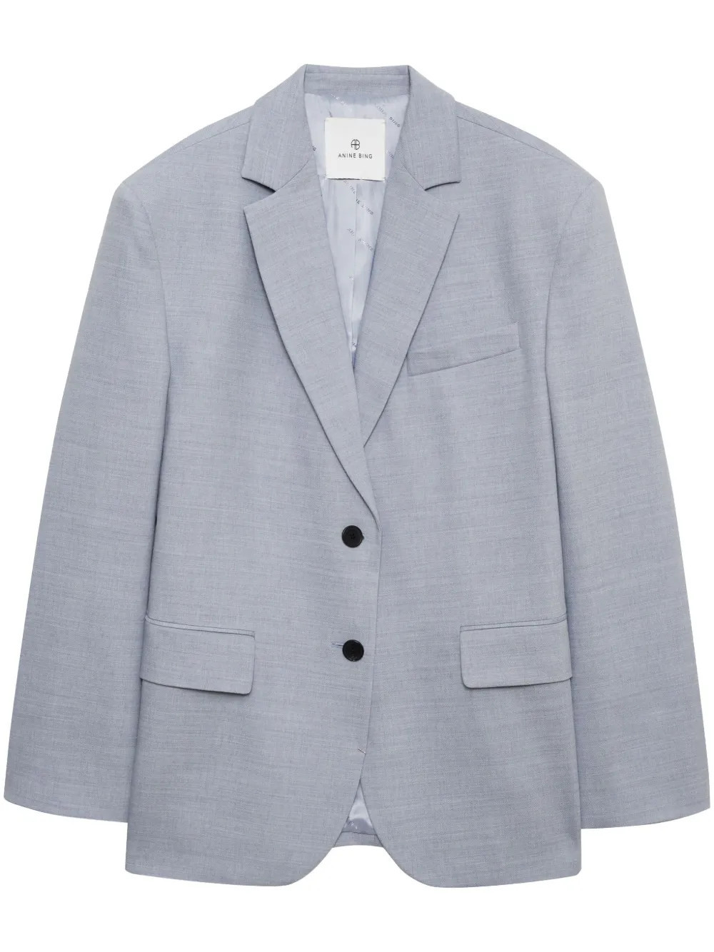 ANINE BING single-breasted blazer - Blue | Farfetch Global
