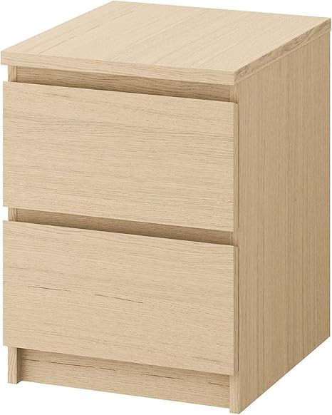 IKEA Malm 2-Drawer Chest White Stained Oak Veneer 101.786.01 | Amazon (US)