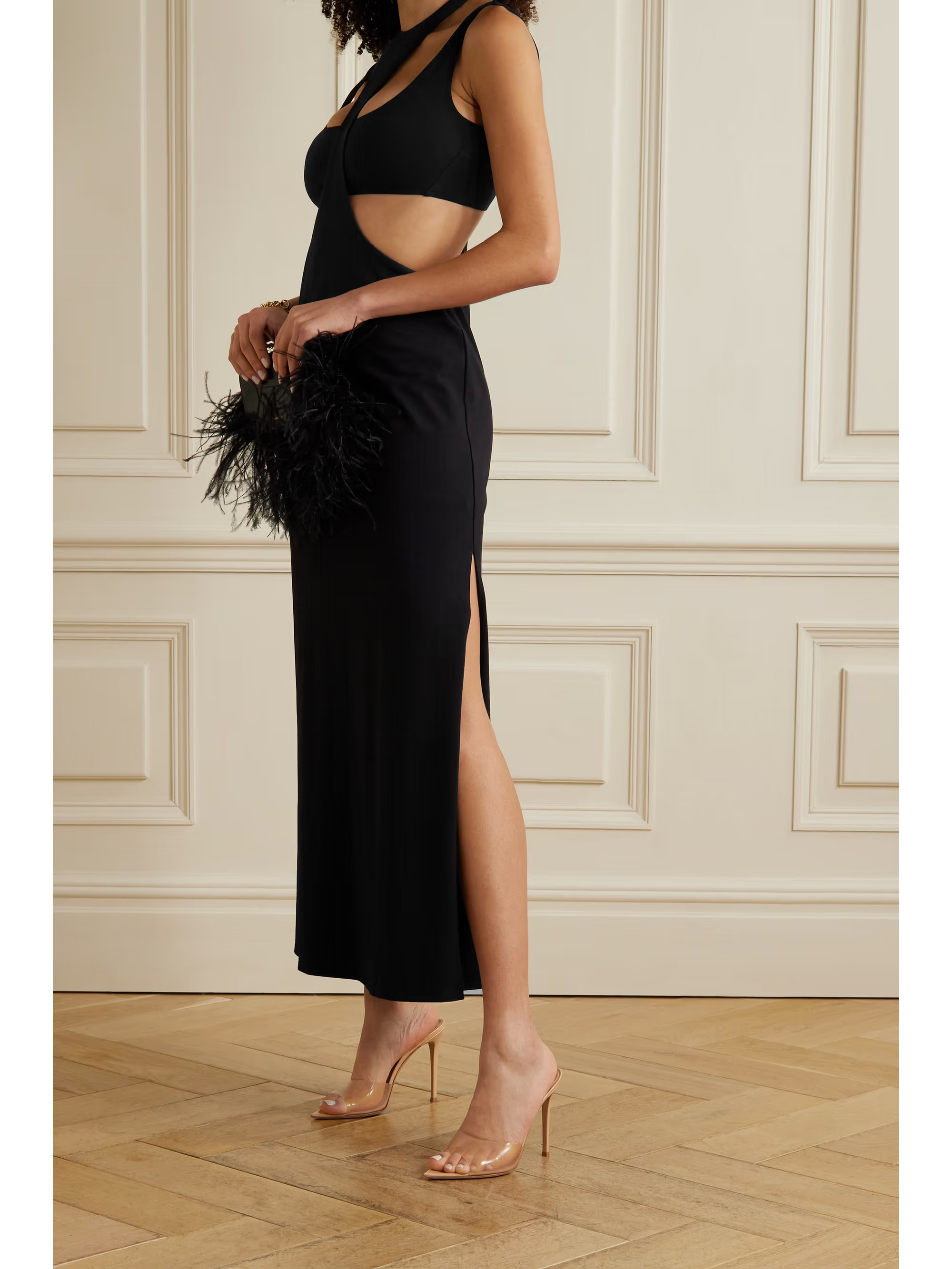 MARIKA VERATwiggy layered cutout bamboo-blend jersey maxi dress | NET-A-PORTER (US)